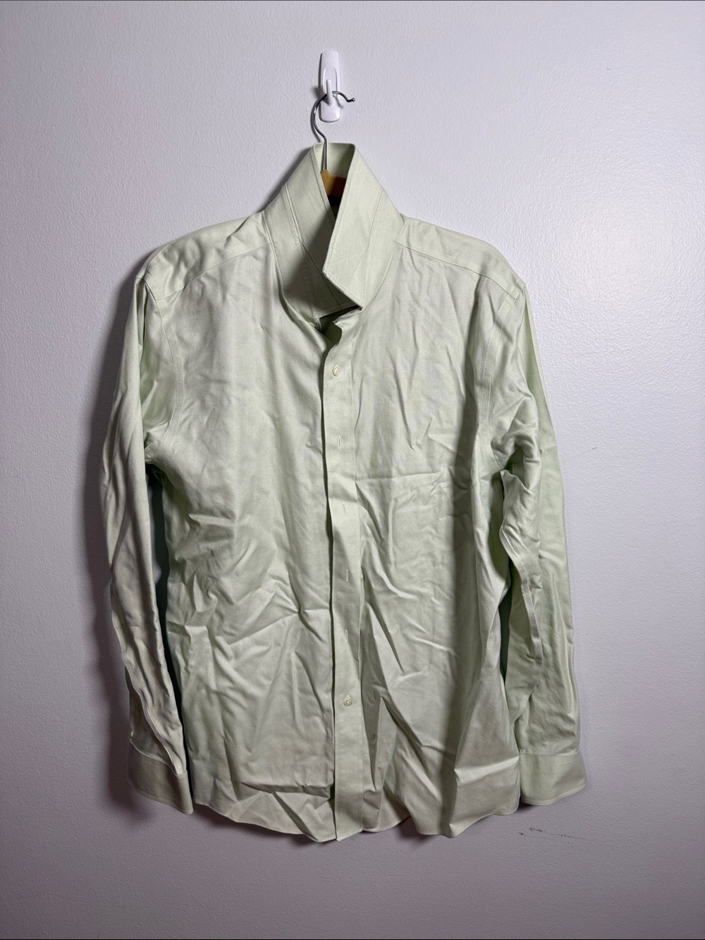 Brooks Brothers Men's Light Green Dress Shirt Size 17-35 Milano Fit